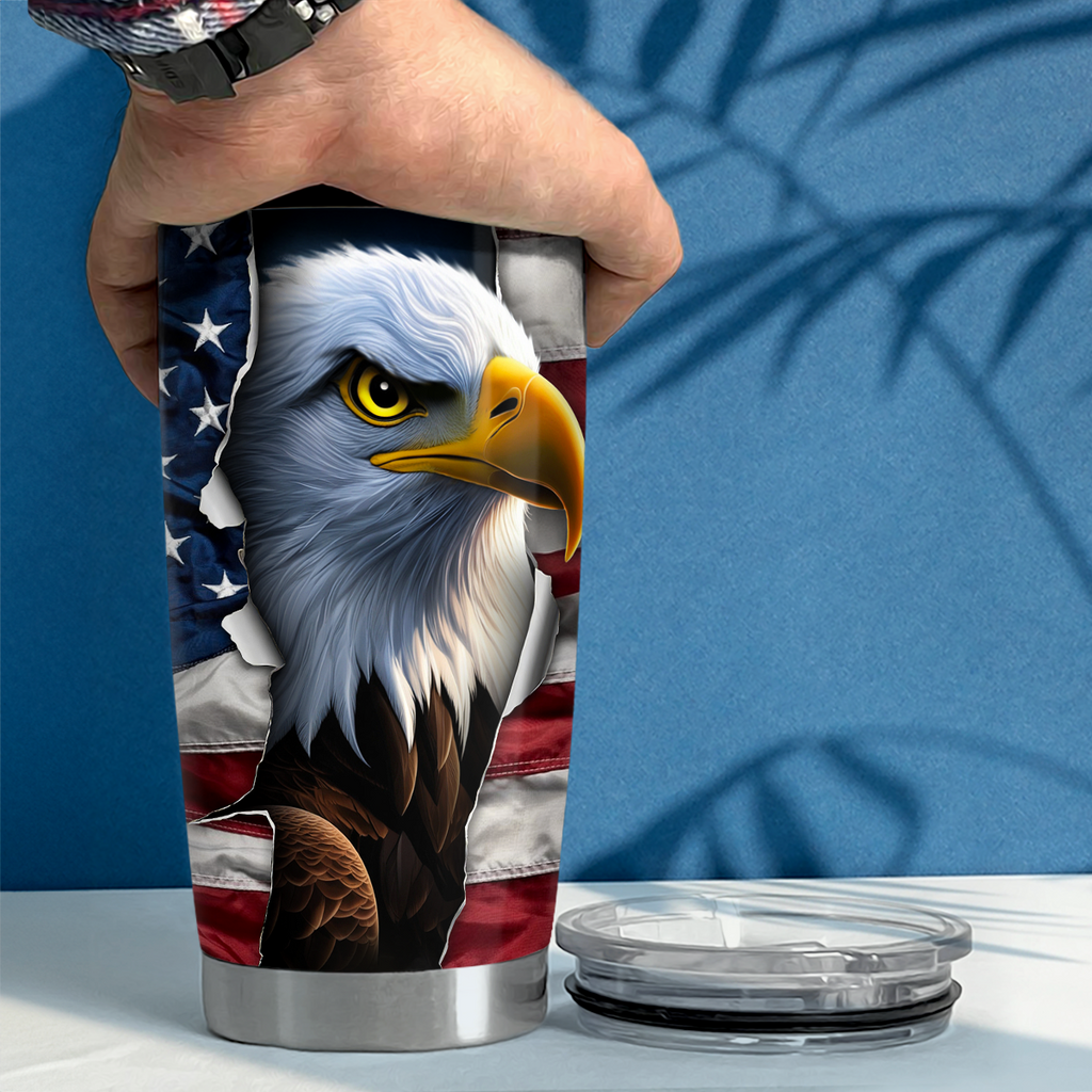 Red Eagle Stainless Steel Curved Tumbler 20oz