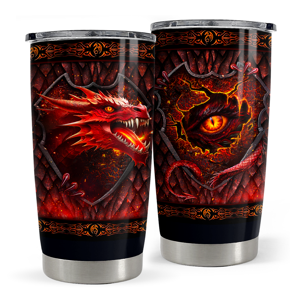 Black Dragon Stainless Steel Curved Tumbler 20oz