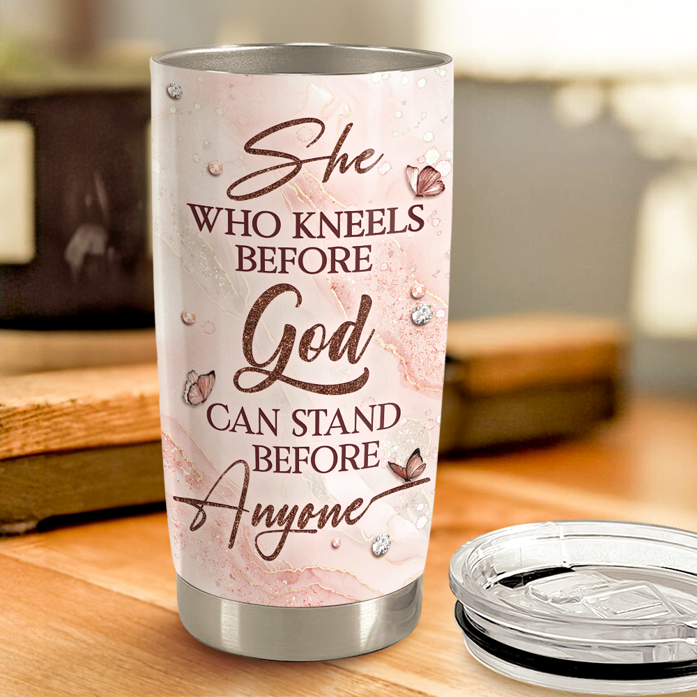 Pink Black Woman Stainless Steel Curved Tumbler 20oz