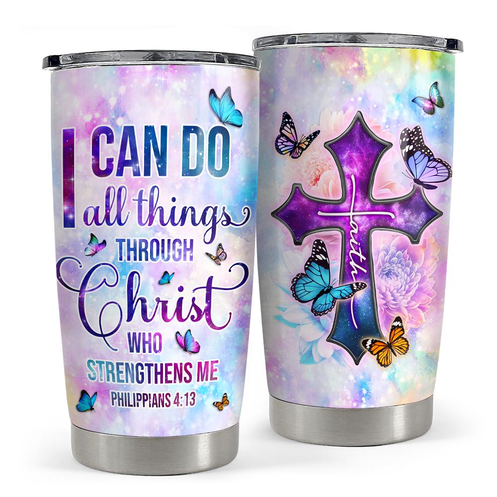 Purple Christian Stainless Steel Curved Tumbler 20oz