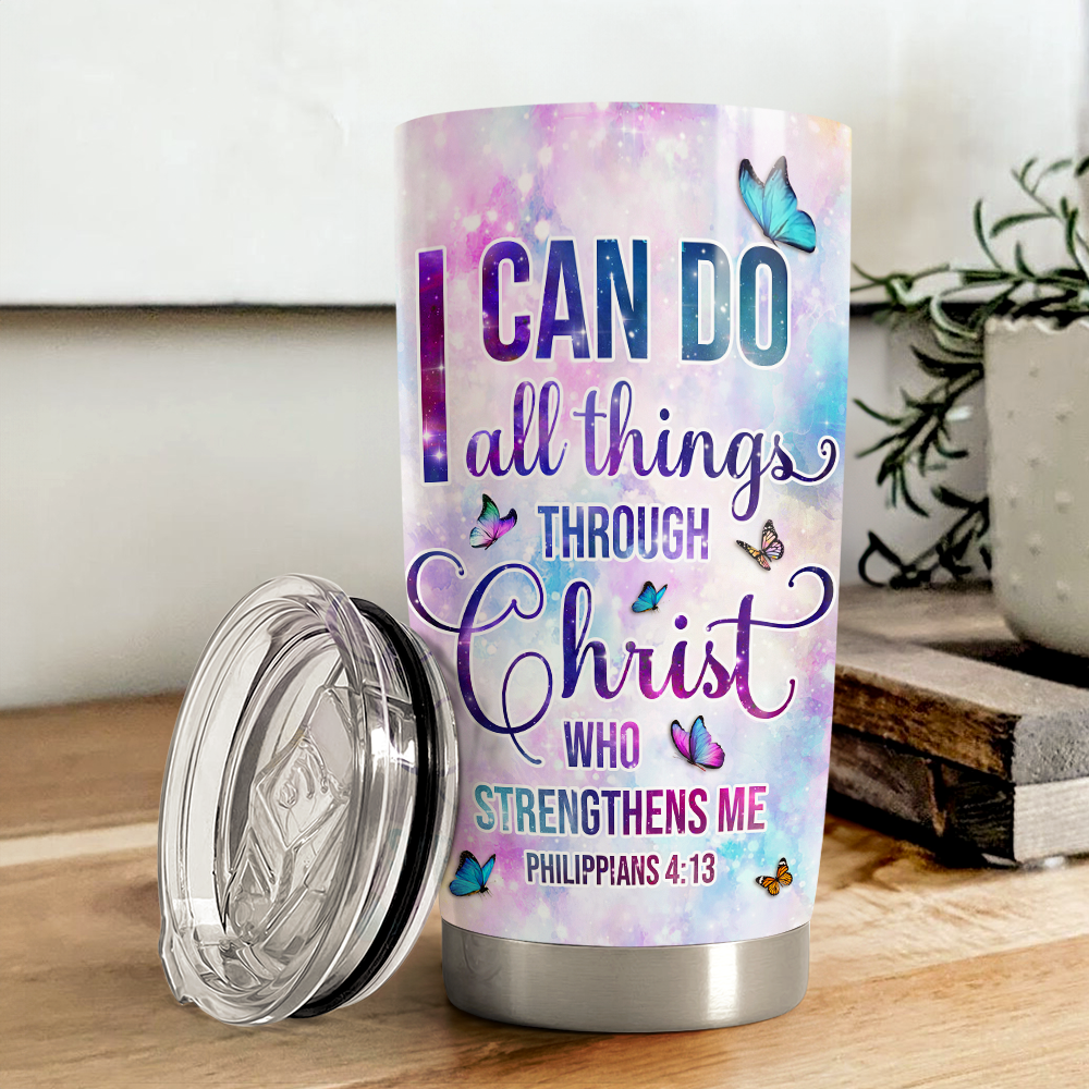 Purple Christian Stainless Steel Curved Tumbler 20oz