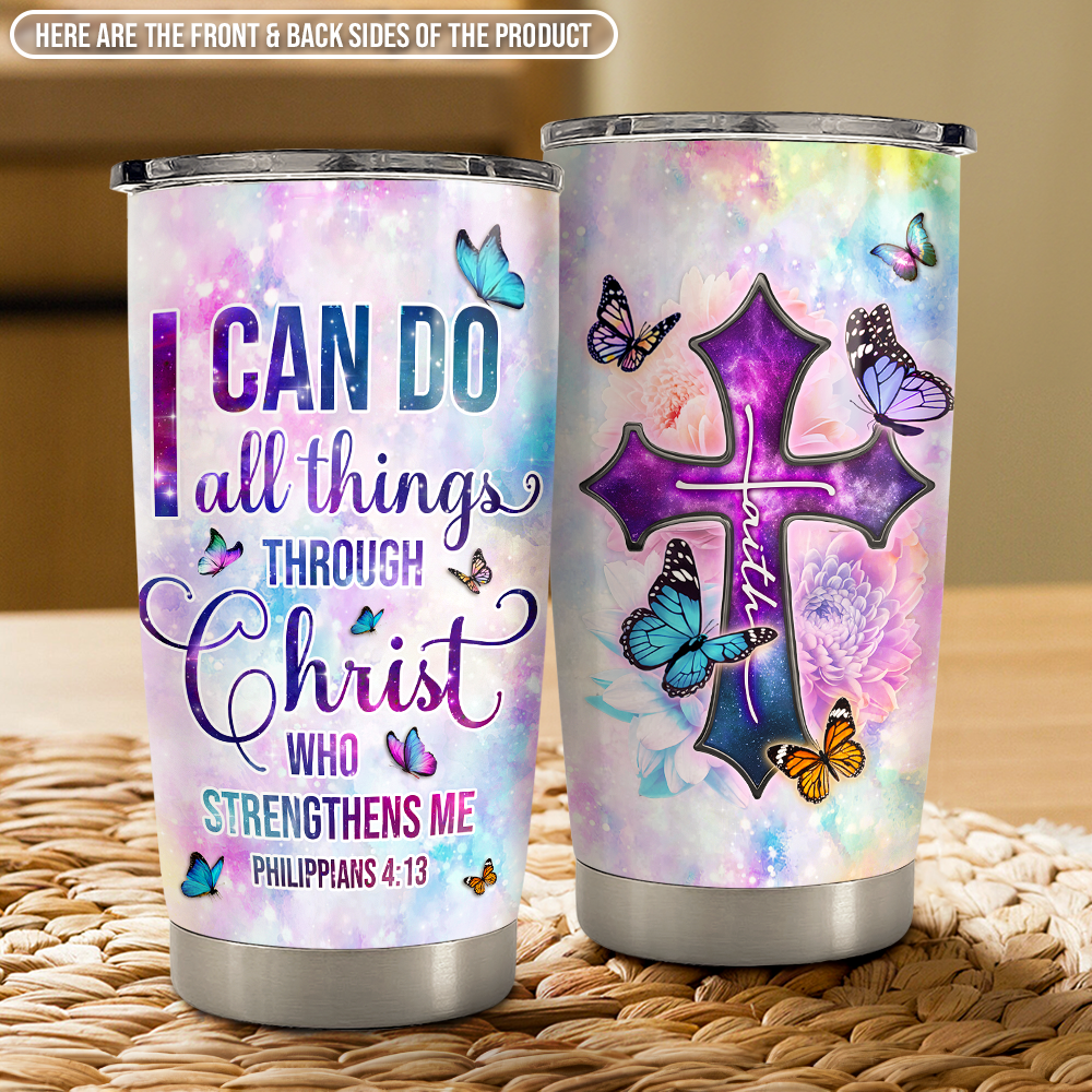 Purple Christian Stainless Steel Curved Tumbler 20oz
