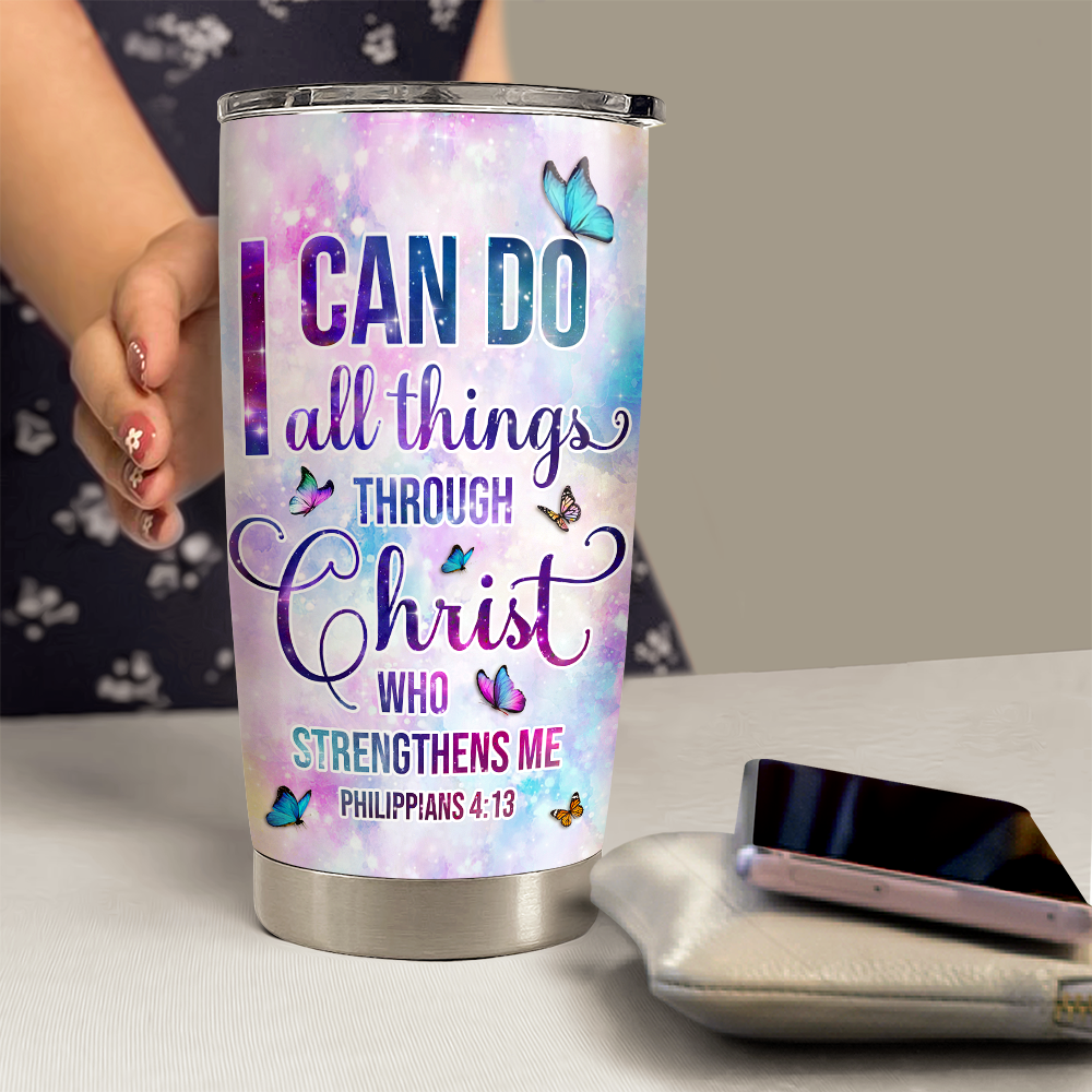Purple Christian Stainless Steel Curved Tumbler 20oz