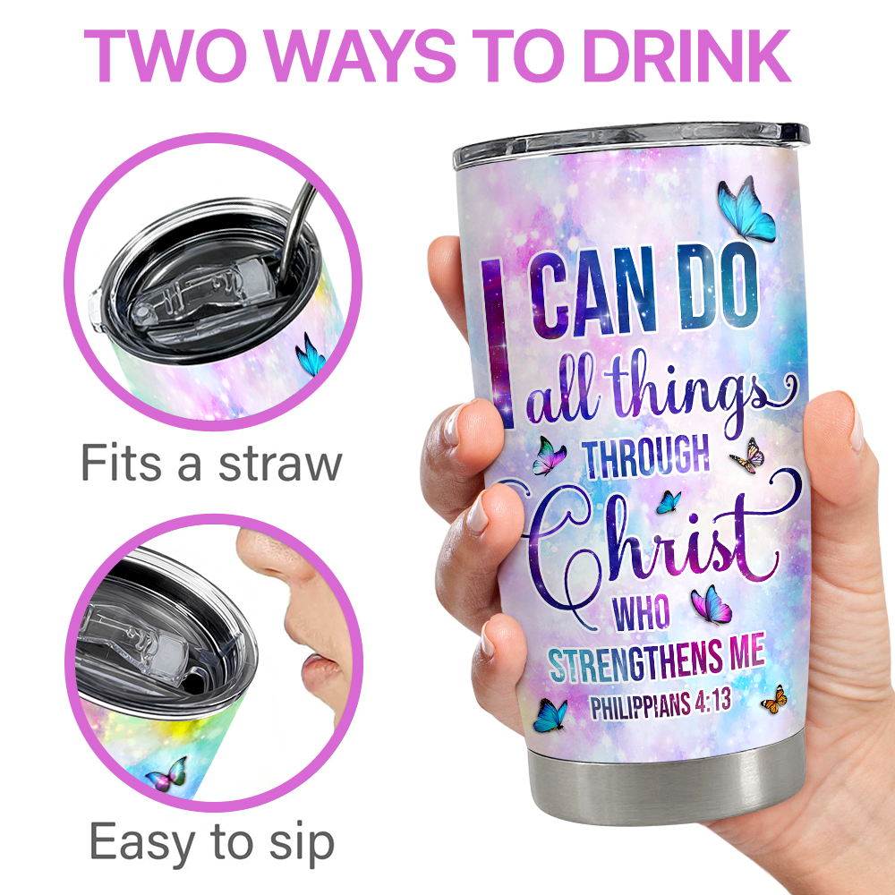 Purple Christian Stainless Steel Curved Tumbler 20oz
