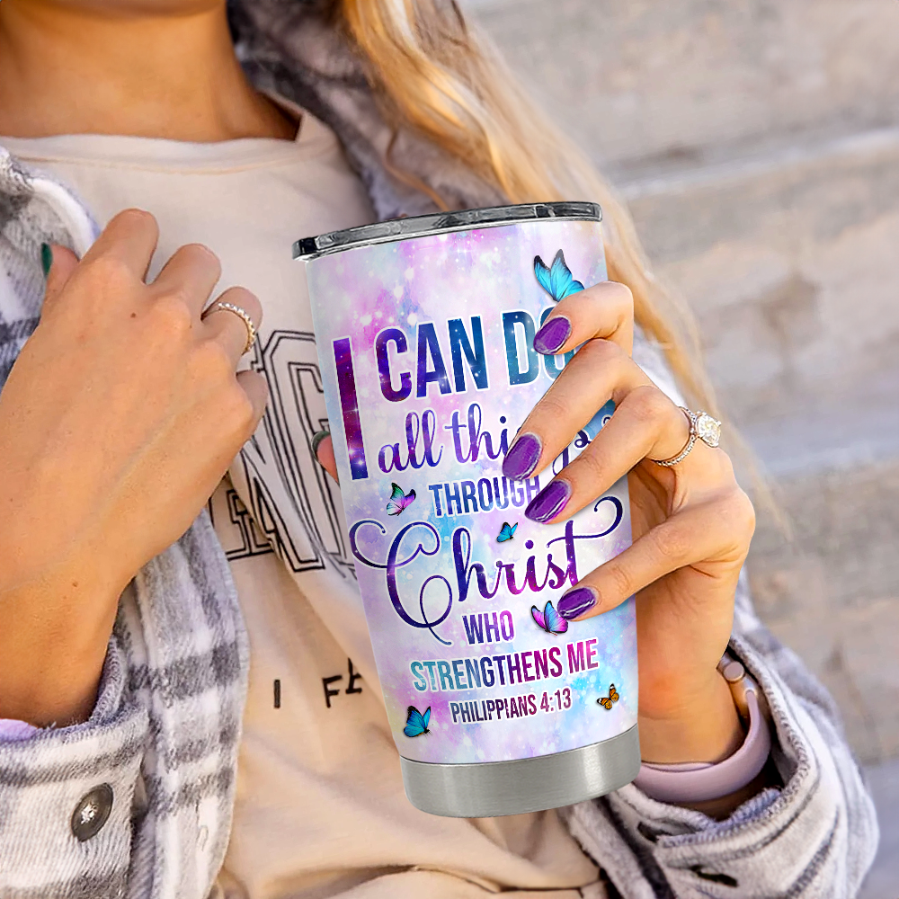Purple Christian Stainless Steel Curved Tumbler 20oz