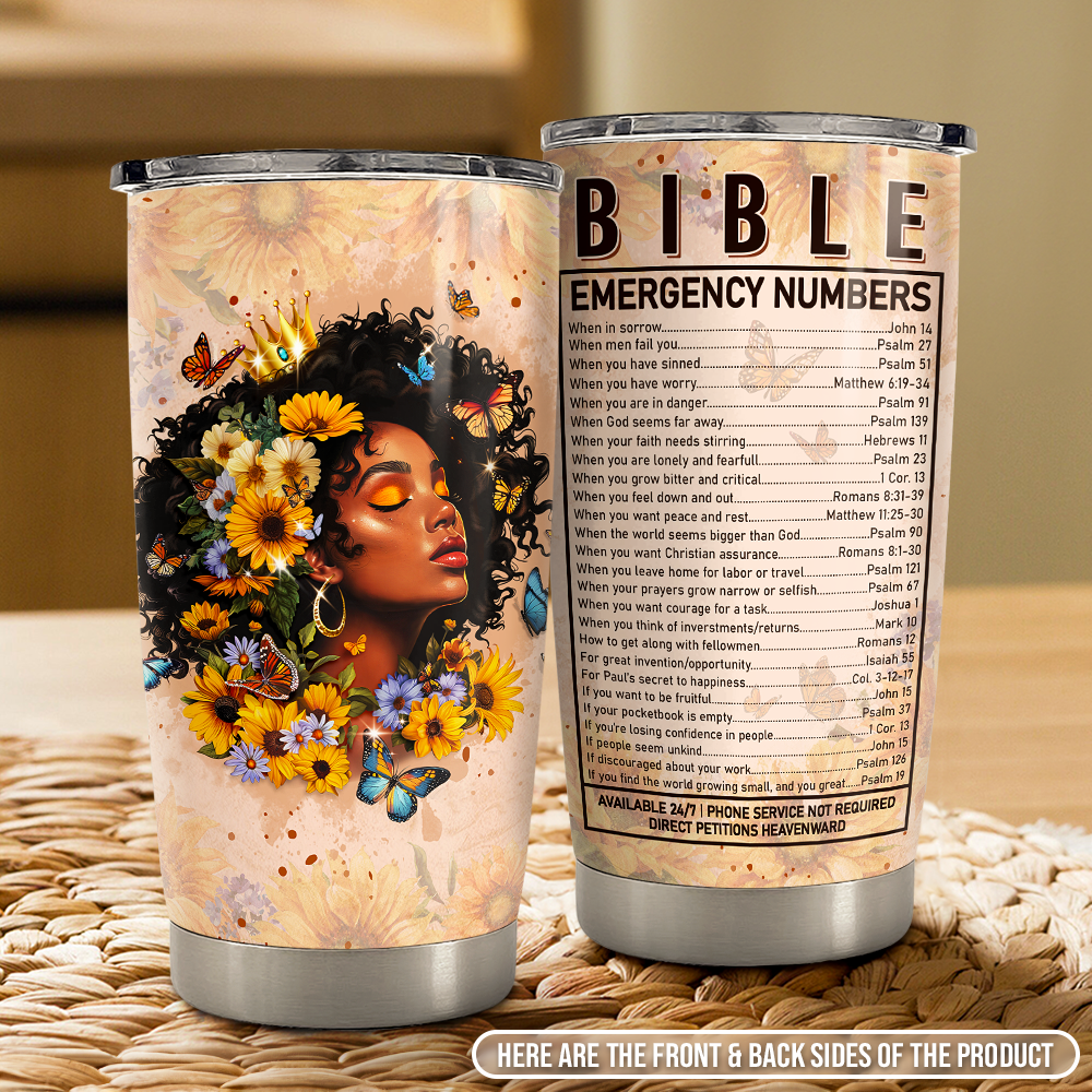 Brown Black Woman Stainless Steel Curved Tumbler 20oz