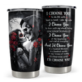 Black Couple Stainless Steel Curved Tumbler 20oz