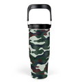 Camo Camouflage Flip Straw Tumbler with Handle 30oz