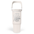 White Mama Bear Flip Straw Tumbler with Handle 30oz