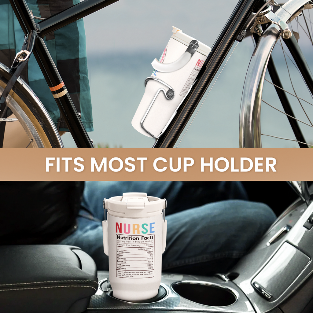 White Nurse Flip Straw Tumbler with Handle 30oz