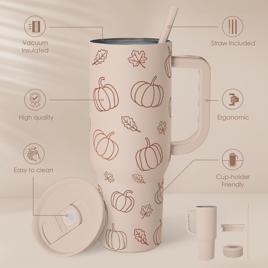 Brown Pumpkin Pie Slidemate | Slider Tumbler with Handle 40oz