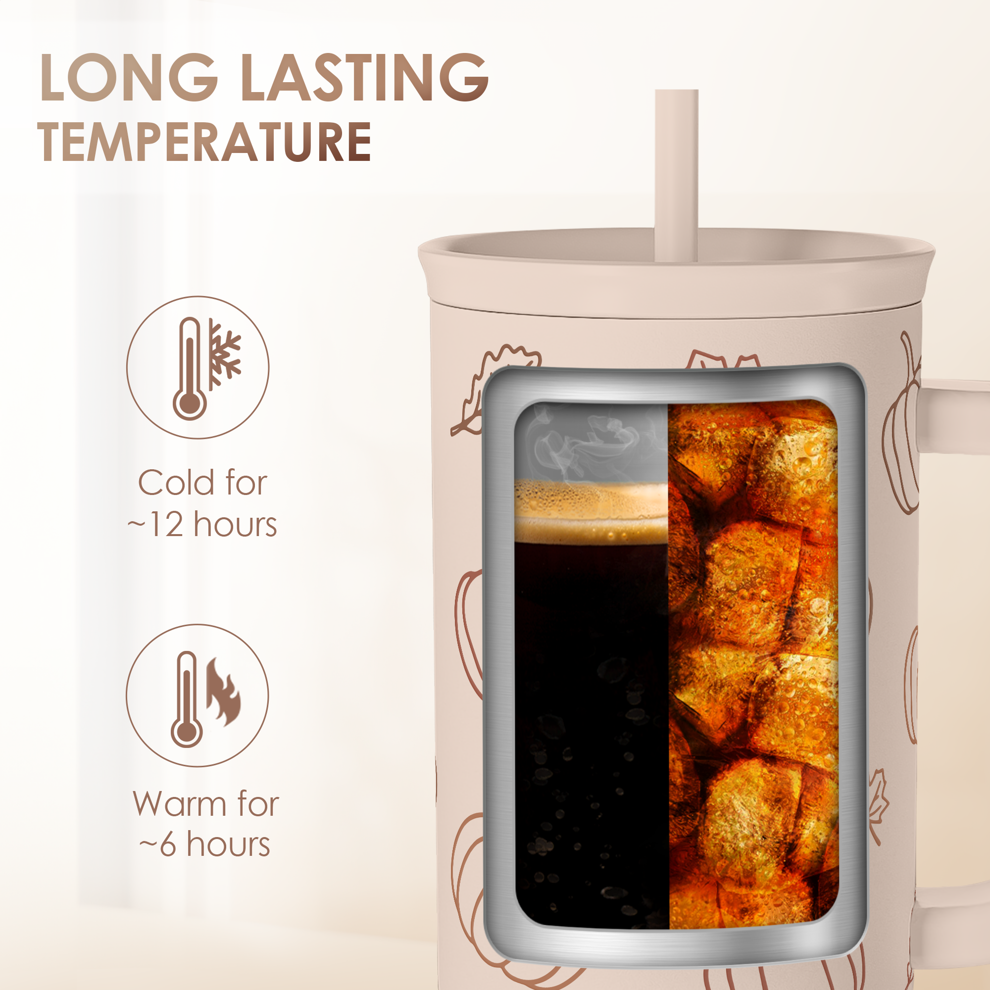 Brown Pumpkin Pie Slidemate | Slider Tumbler with Handle 40oz