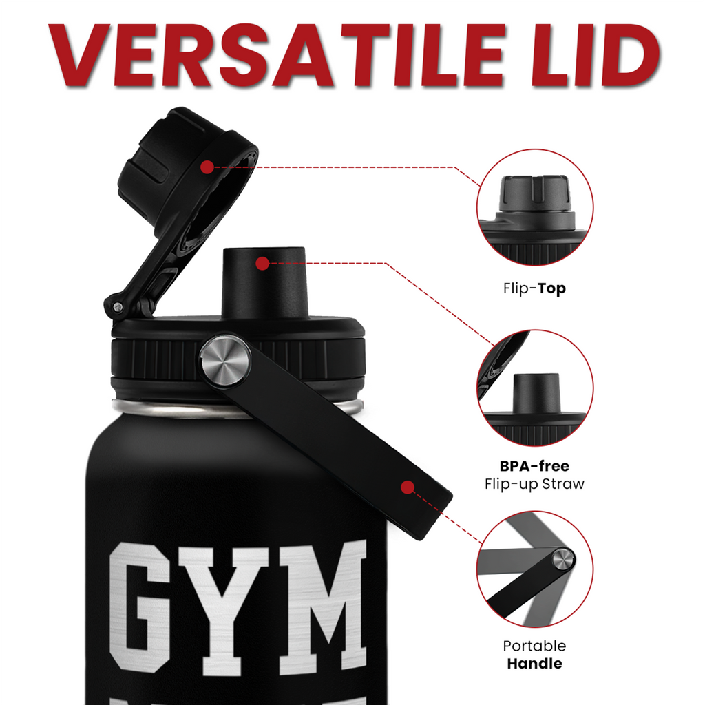 Black Gym Chug Lid Water Bottle 32oz