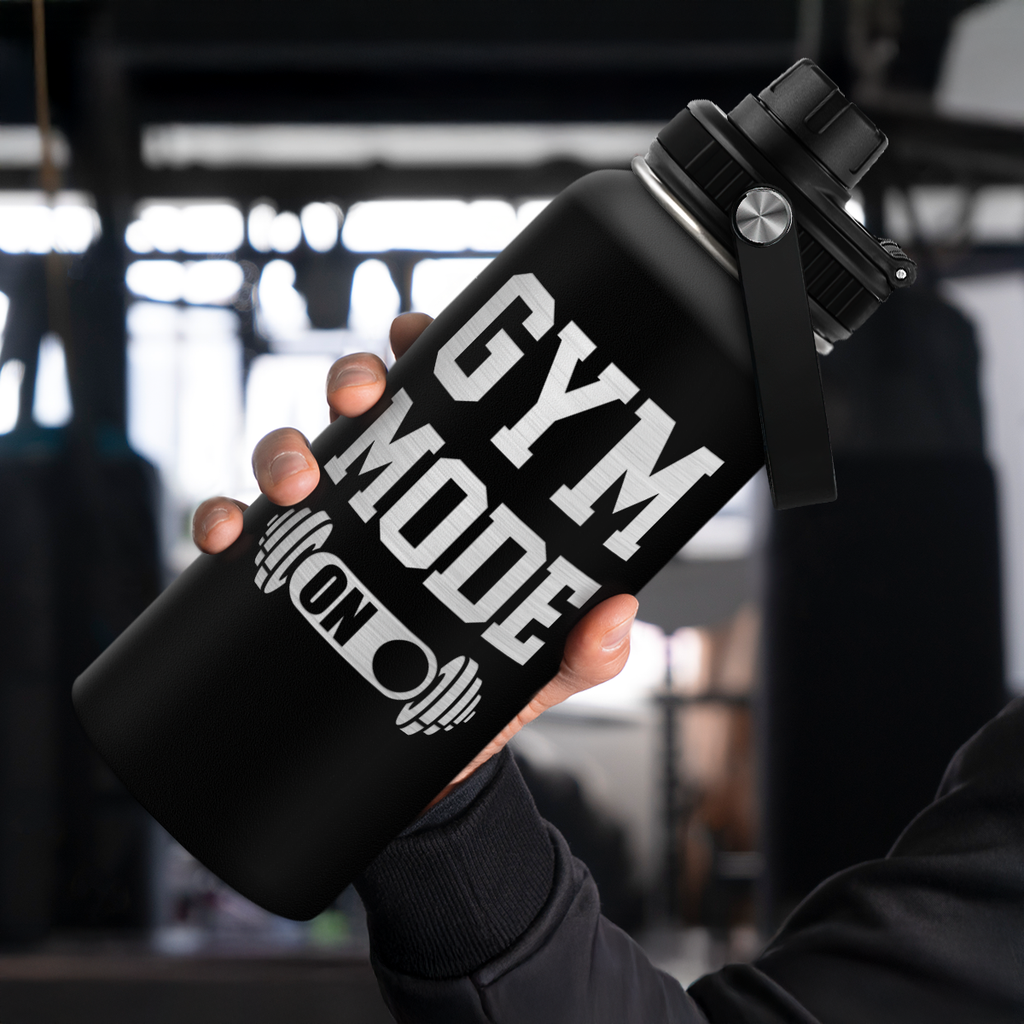 Black Gym Chug Lid Water Bottle 32oz