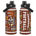 Brown Football Chug Lid Water Bottle 32oz