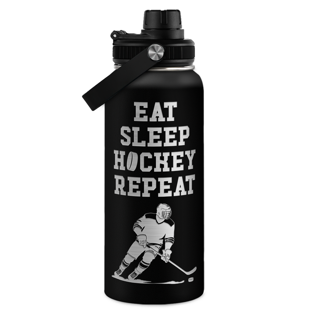 Black Ice Hockey Chug Lid Water Bottle 32oz
