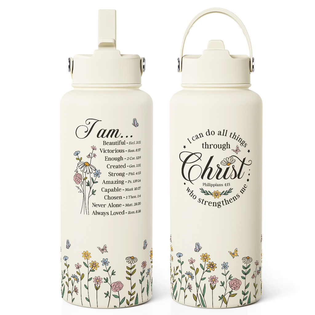 Beige Christian SipChic | Straw Lid Water Bottle 32oz