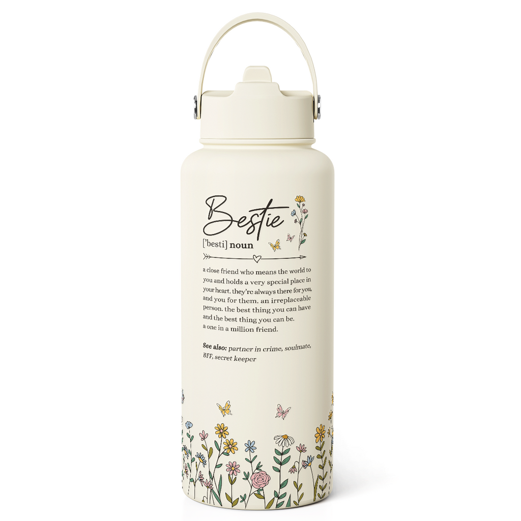 Beige Best Friend SipChic | Straw Lid Water Bottle 32oz