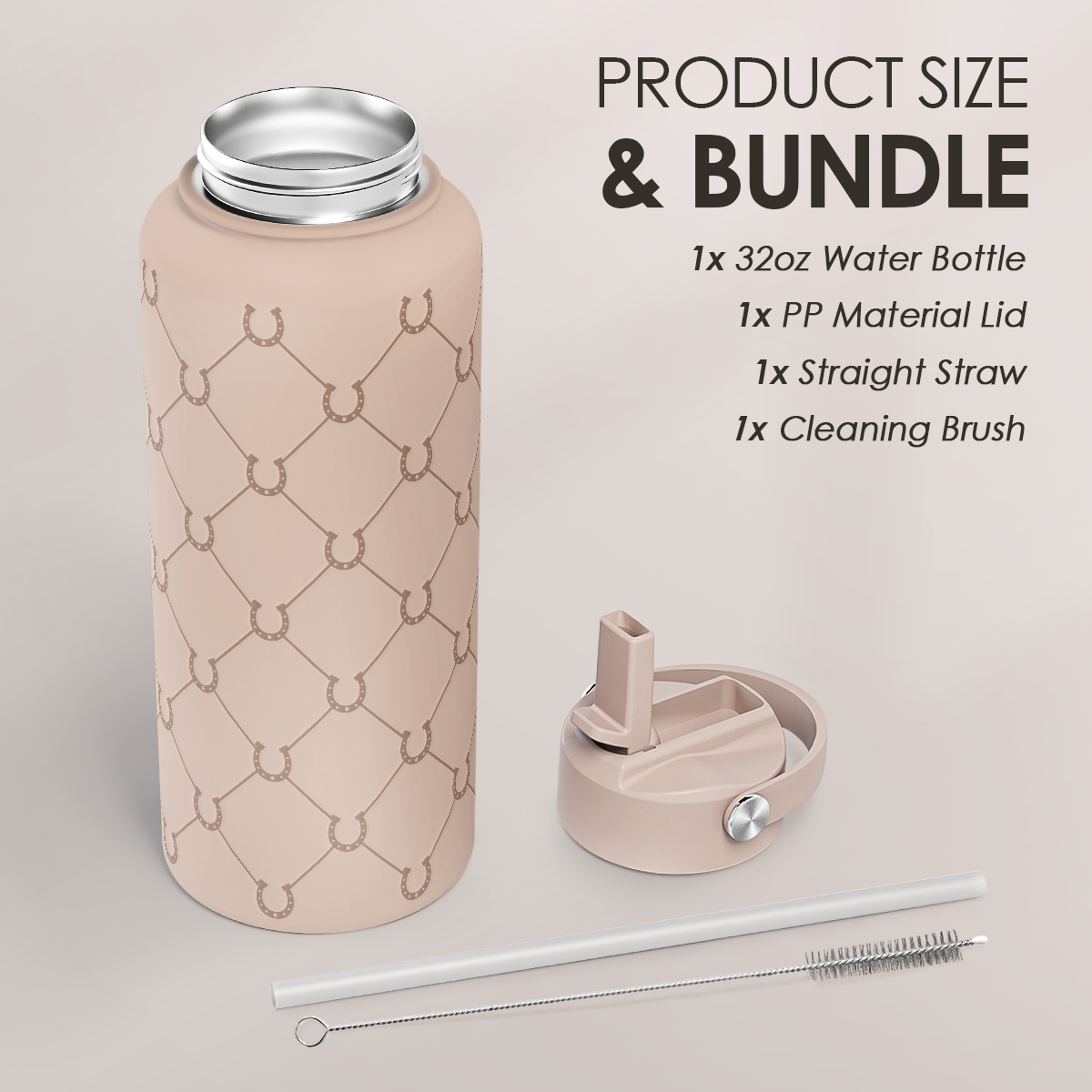 Brown Horse SipChic | Straw Lid Water Bottle 32oz