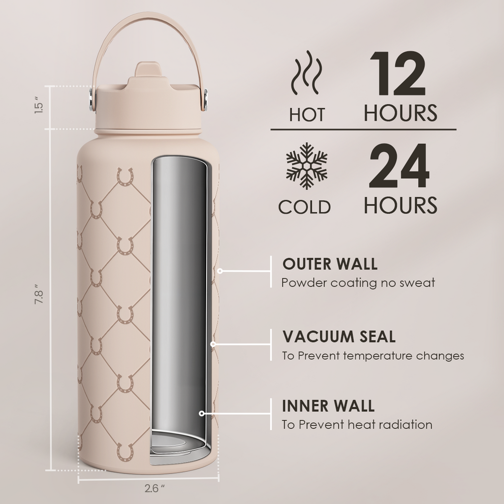 Brown Horse SipChic | Straw Lid Water Bottle 32oz