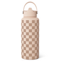 Brown Checker SipChic | Straw Lid Water Bottle 32oz