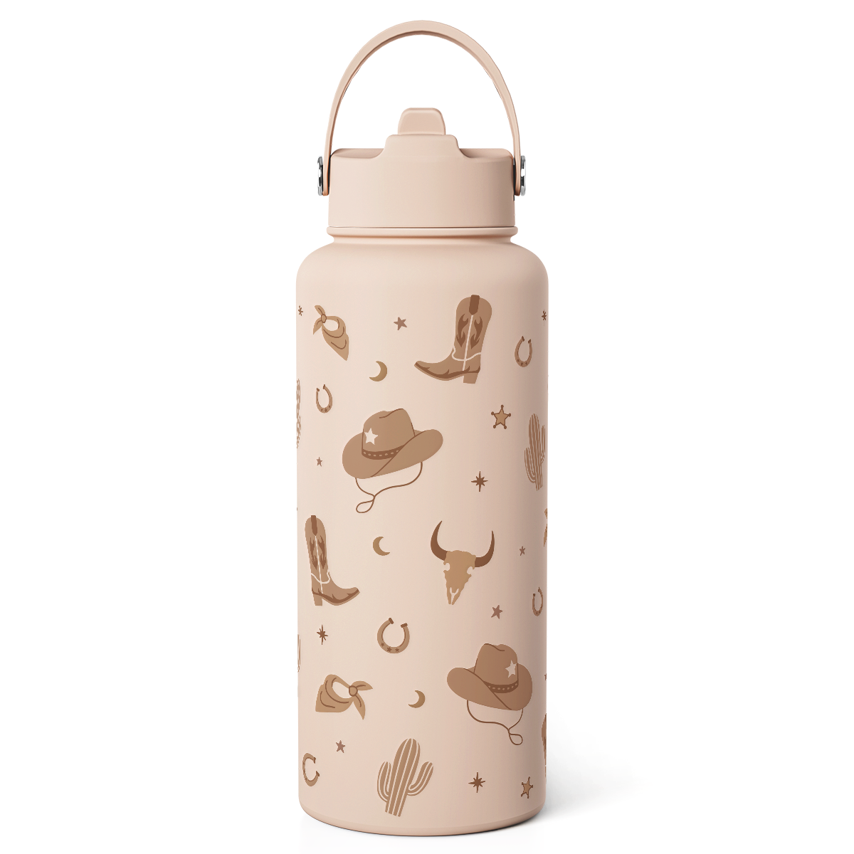 Brown Cowgirl SipChic | Straw Lid Water Bottle 32oz