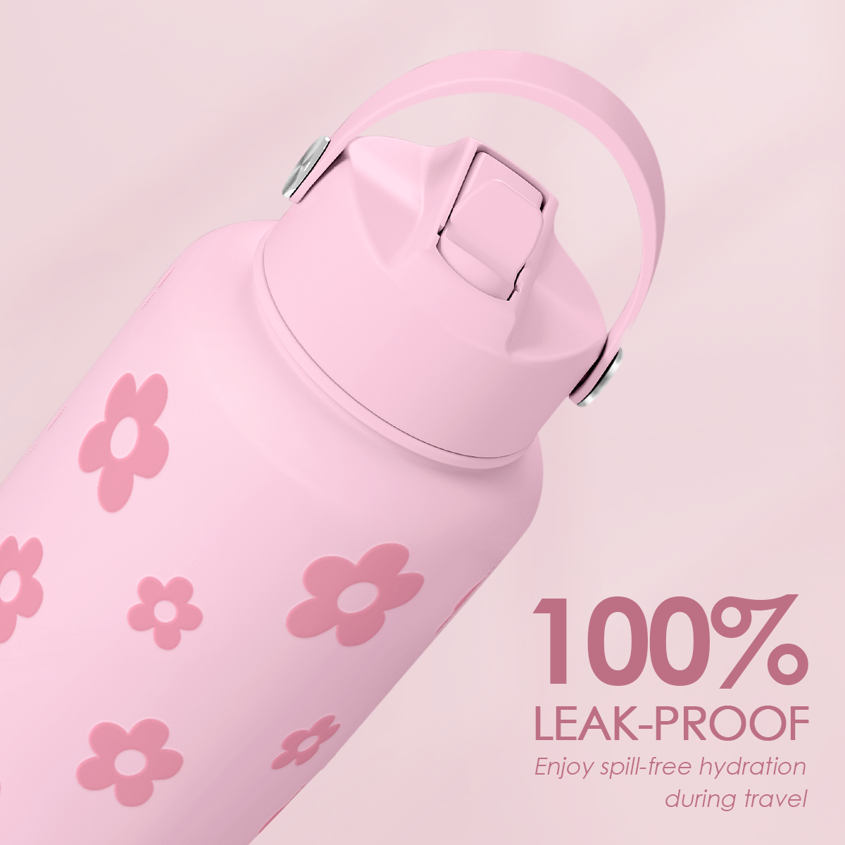 Pink Daisy SipChic | Straw Lid Water Bottle 32oz