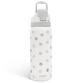 Grey Floral VividPop | Push-button Lid Water Bottle 32oz