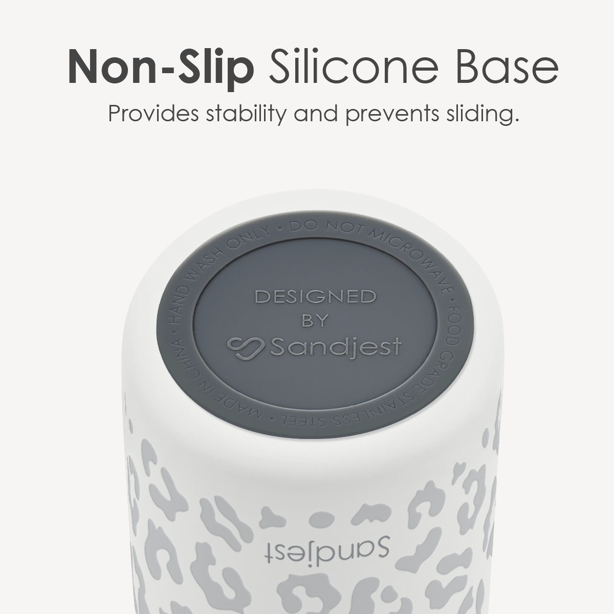 Grey Leopard VividPop | Push-button Lid Water Bottle 32oz