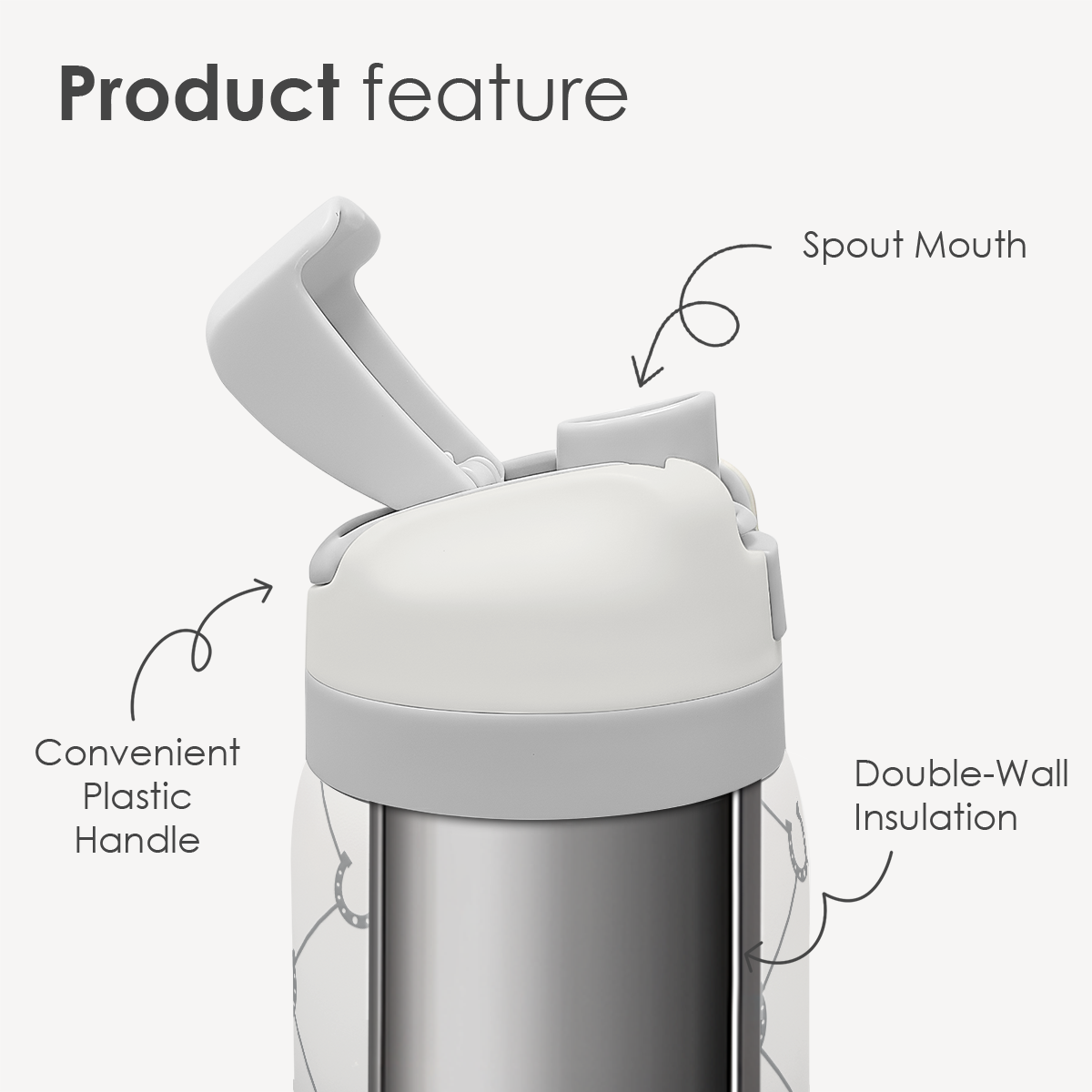 Grey Horse VividPop | Push-button Lid Water Bottle 32oz