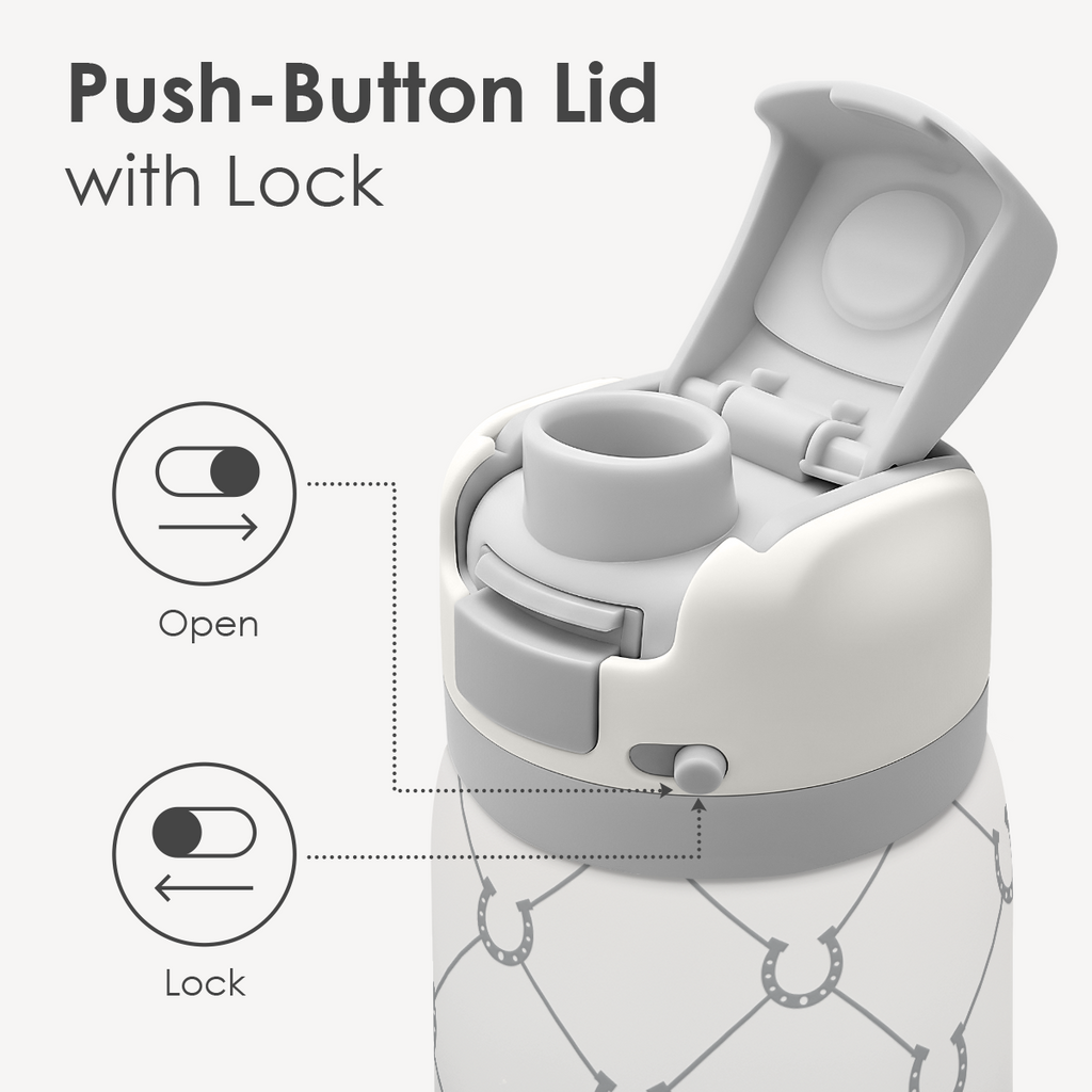 Grey Horse VividPop | Push-button Lid Water Bottle 32oz