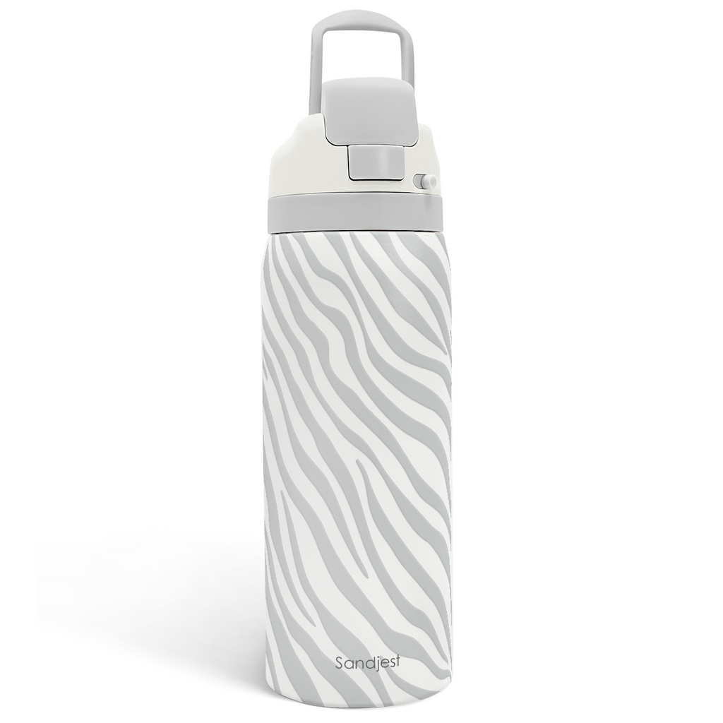 Grey Zebra VividPop | Push-button Lid Water Bottle 32oz