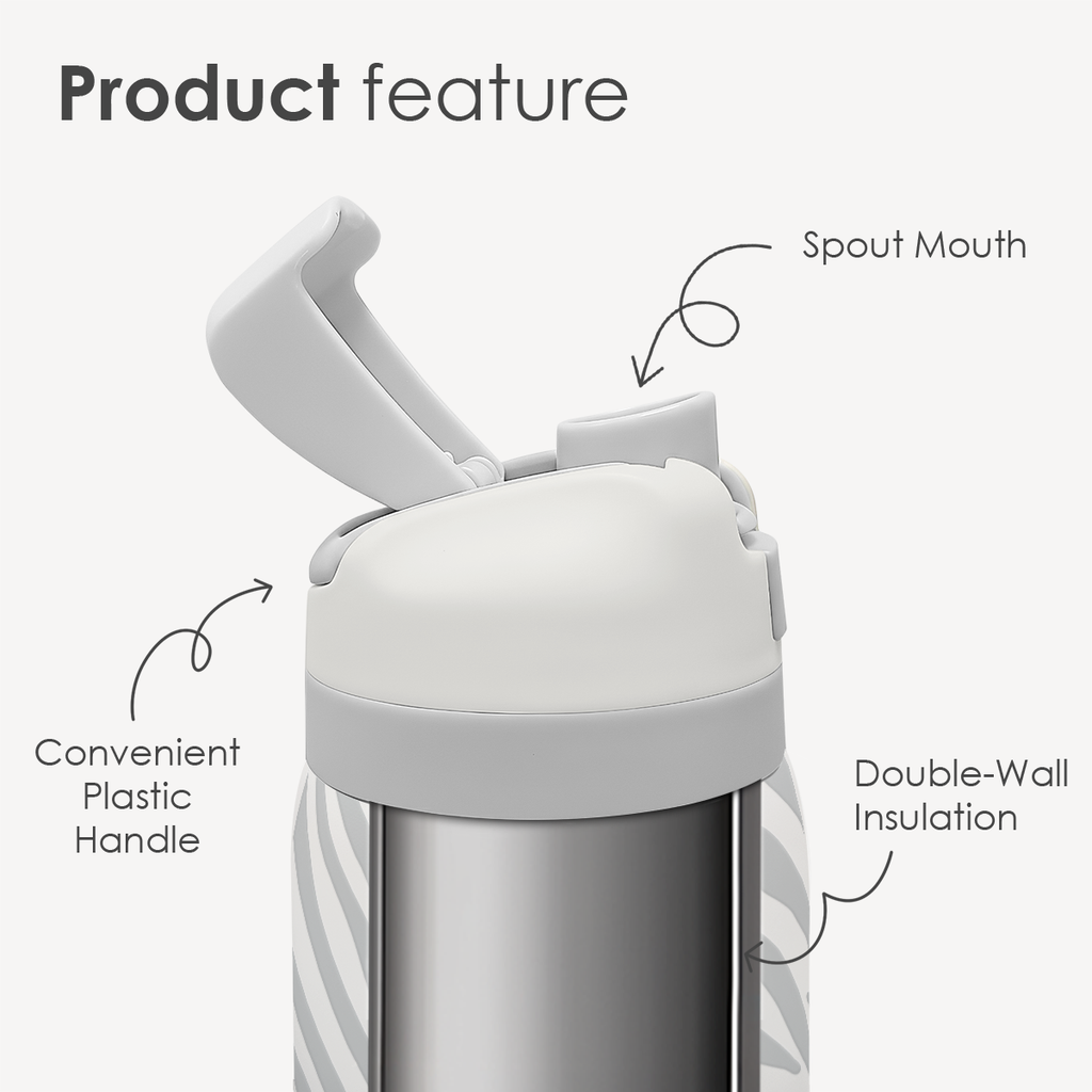 Grey Zebra VividPop | Push-button Lid Water Bottle 32oz