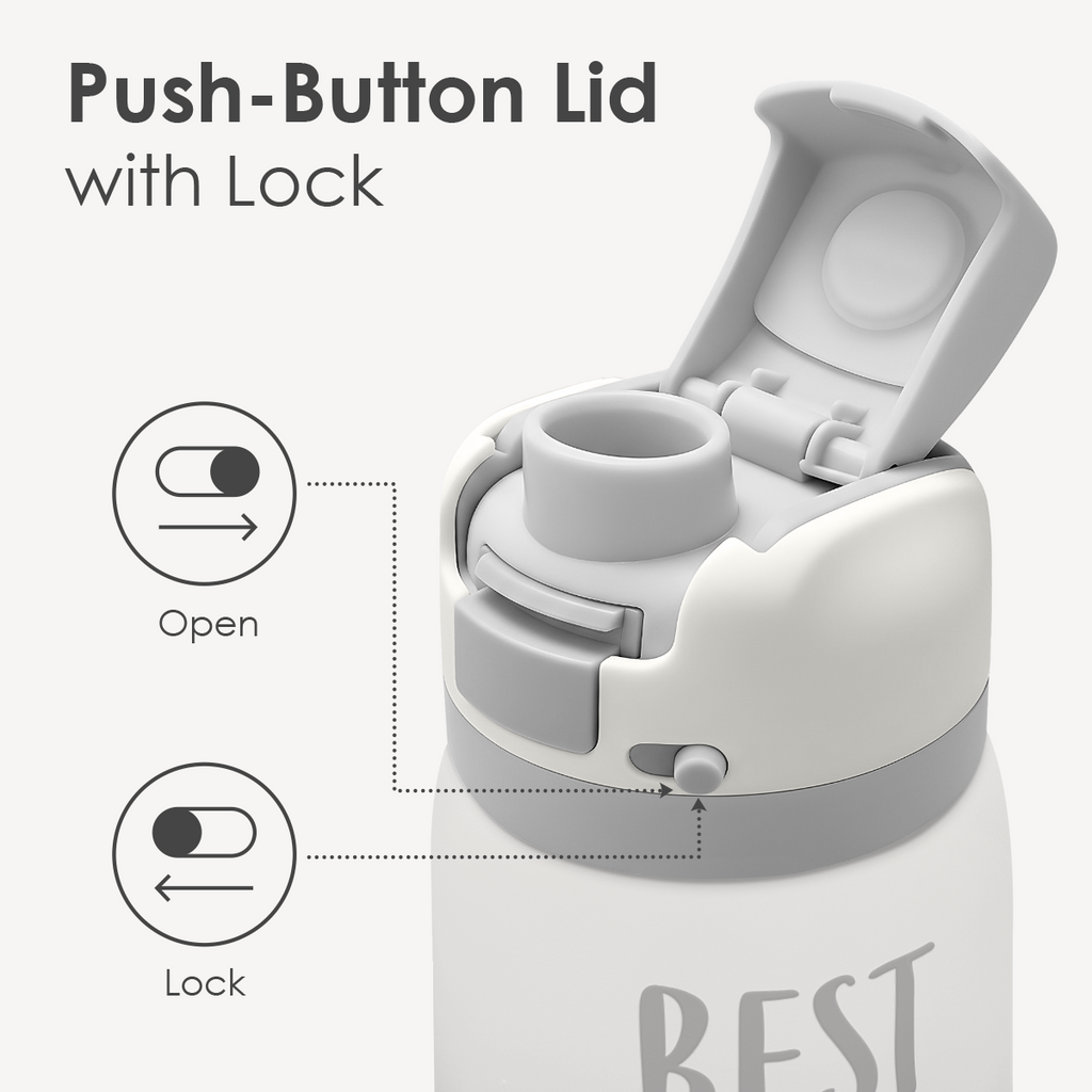 Grey Best Mom Ever VividPop | Push-button Lid Water Bottle 32oz