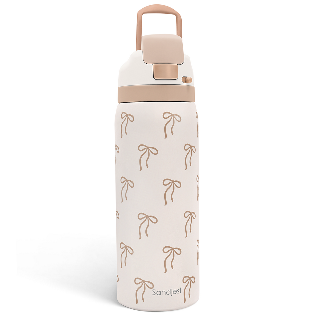 Brown Bow VividPop | Push-button Lid Water Bottle 32oz