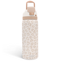 Brown Leopard VividPop | Push-button Lid Water Bottle 32oz
