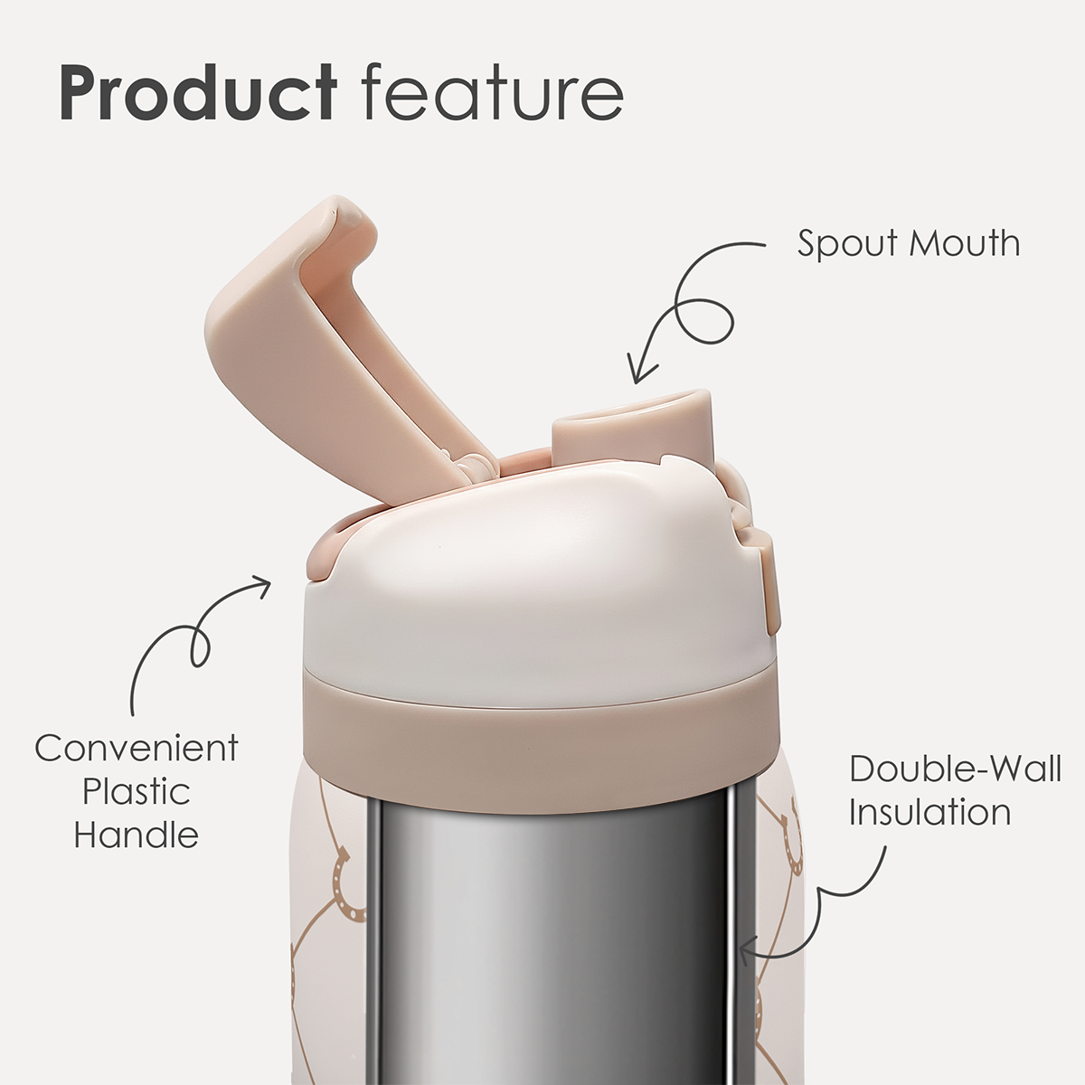Brown Horse VividPop | Push-button Lid Water Bottle 32oz