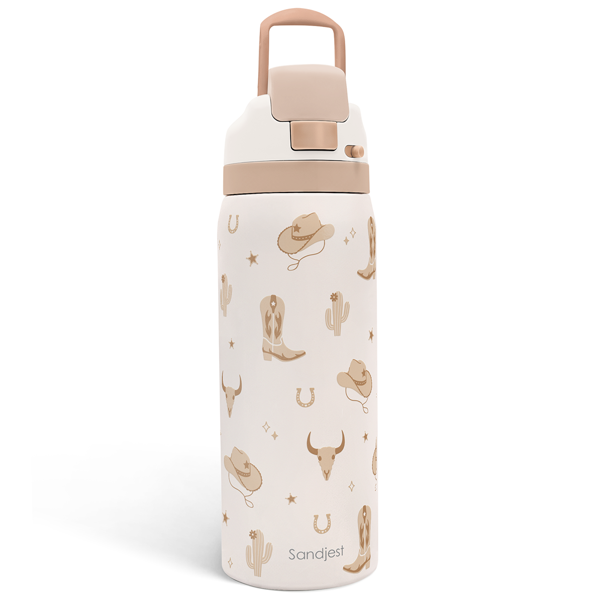 Brown Cowgirl VividPop | Push-button Lid Water Bottle 32oz