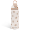 Brown Sunflower VividPop | Push-button Lid Water Bottle 32oz