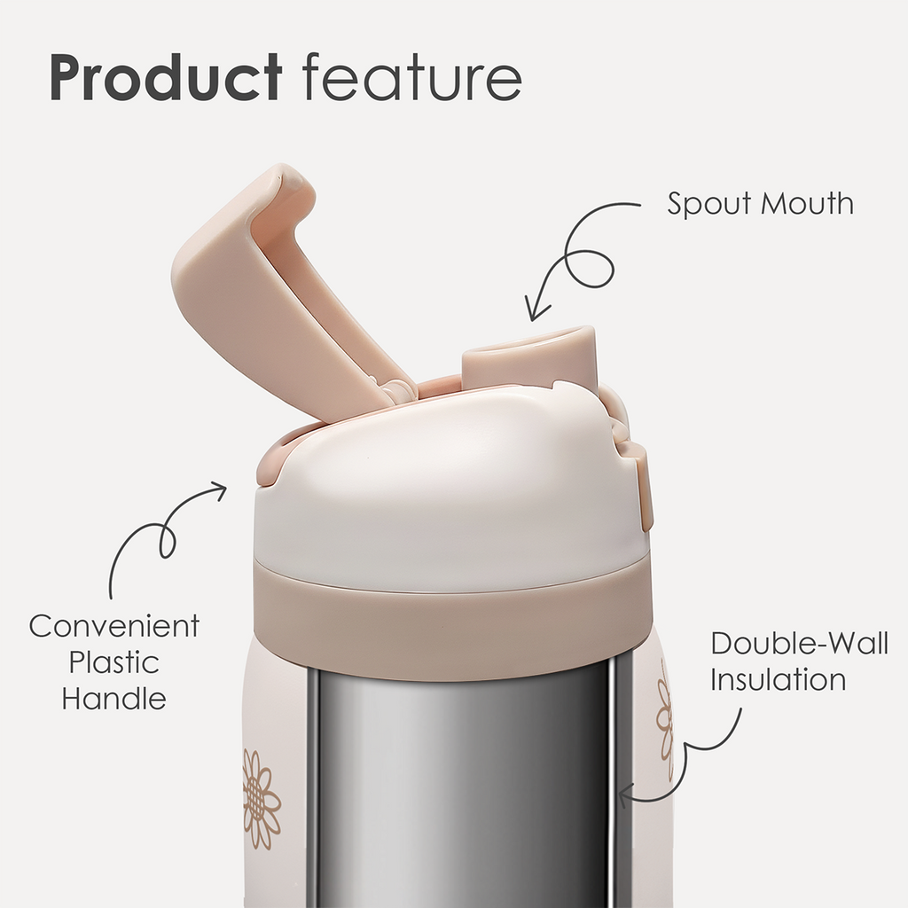 Brown Sunflower VividPop | Push-button Lid Water Bottle 32oz