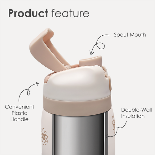Brown Sunflower VividPop | Push-button Lid Water Bottle 32oz