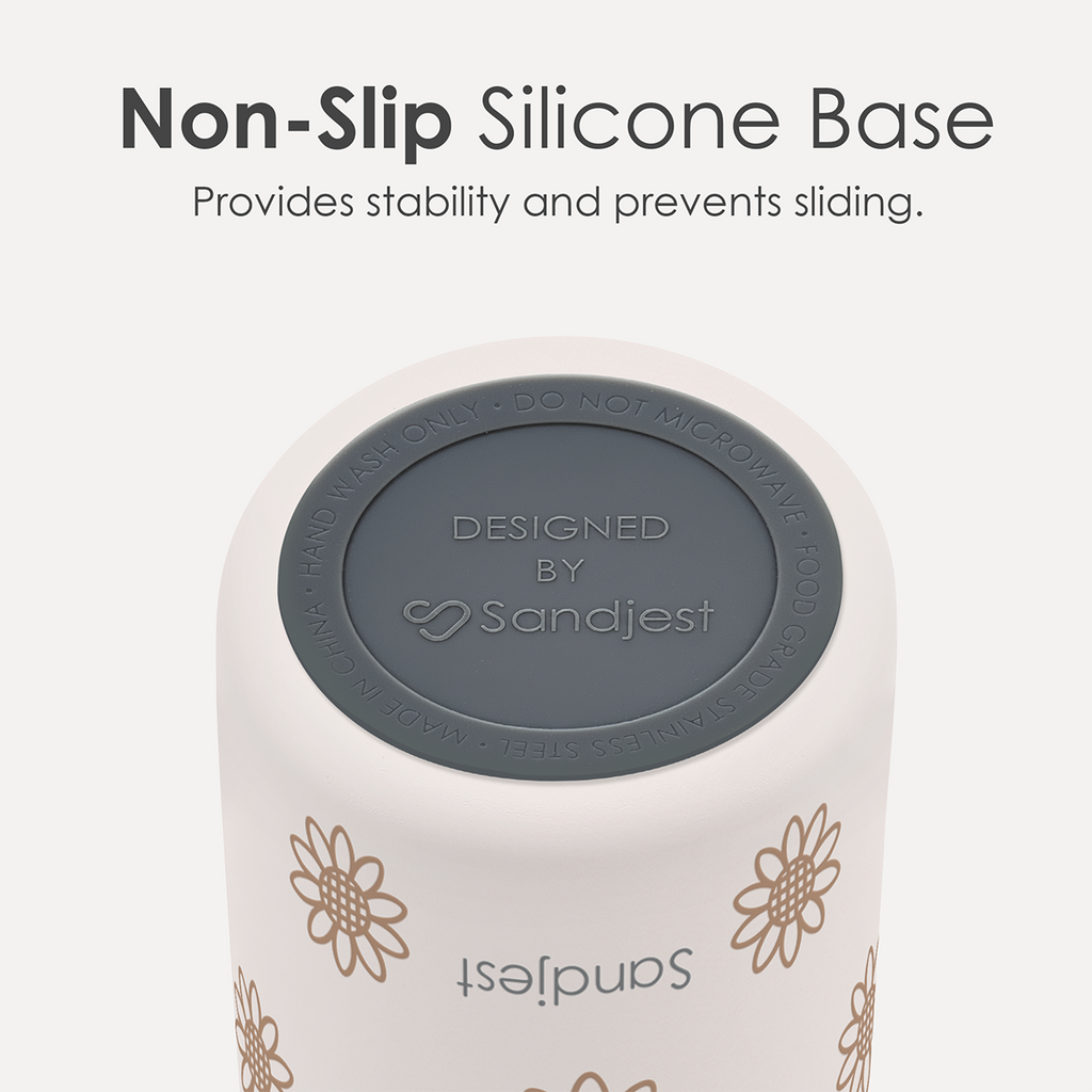 Brown Sunflower VividPop | Push-button Lid Water Bottle 32oz