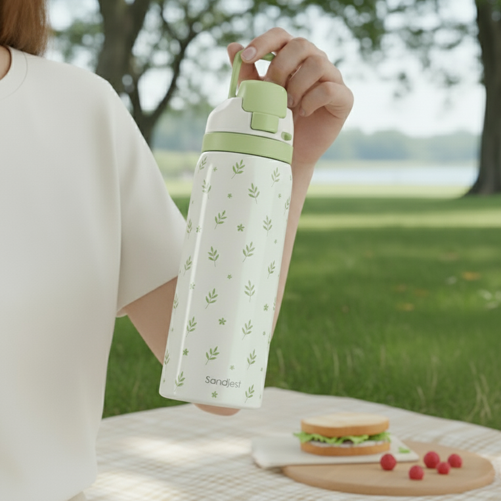 Botanical VividPop | Push-button Lid Water Bottle 32oz