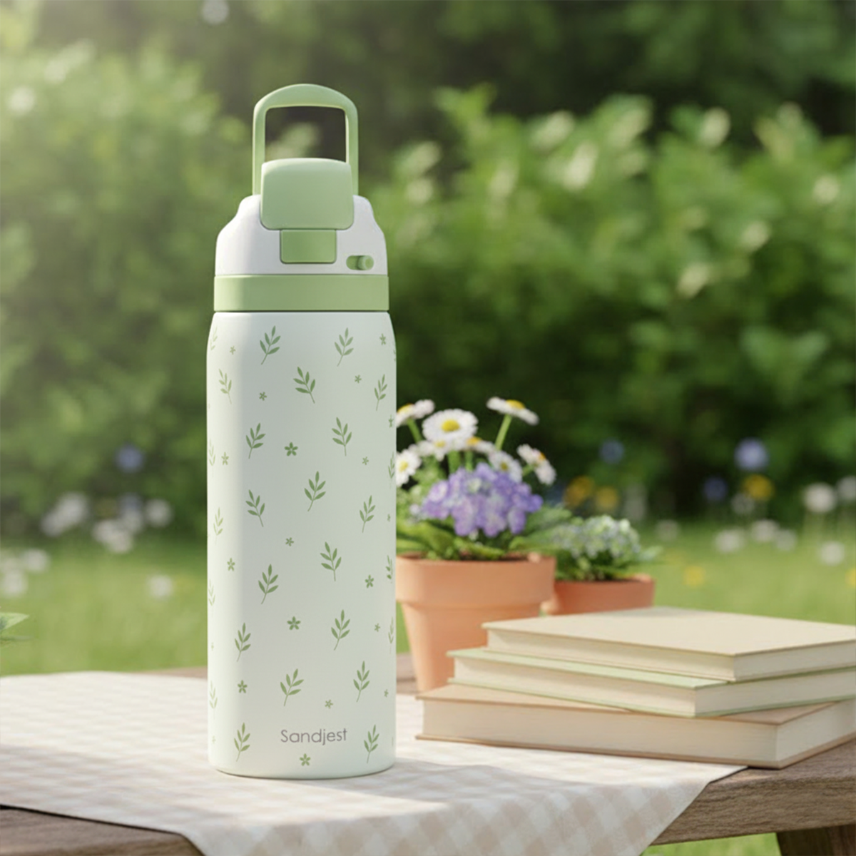 Botanical VividPop | Push-button Lid Water Bottle 32oz