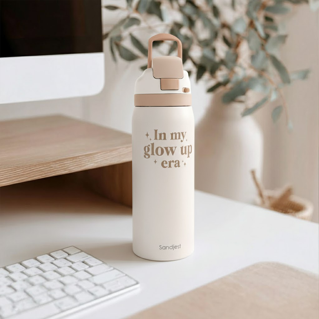 Brown Inspiration VividPop | Push-button Lid Water Bottle 32oz