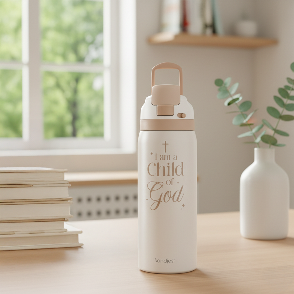 Brown Christian VividPop | Push-button Lid Water Bottle 32oz