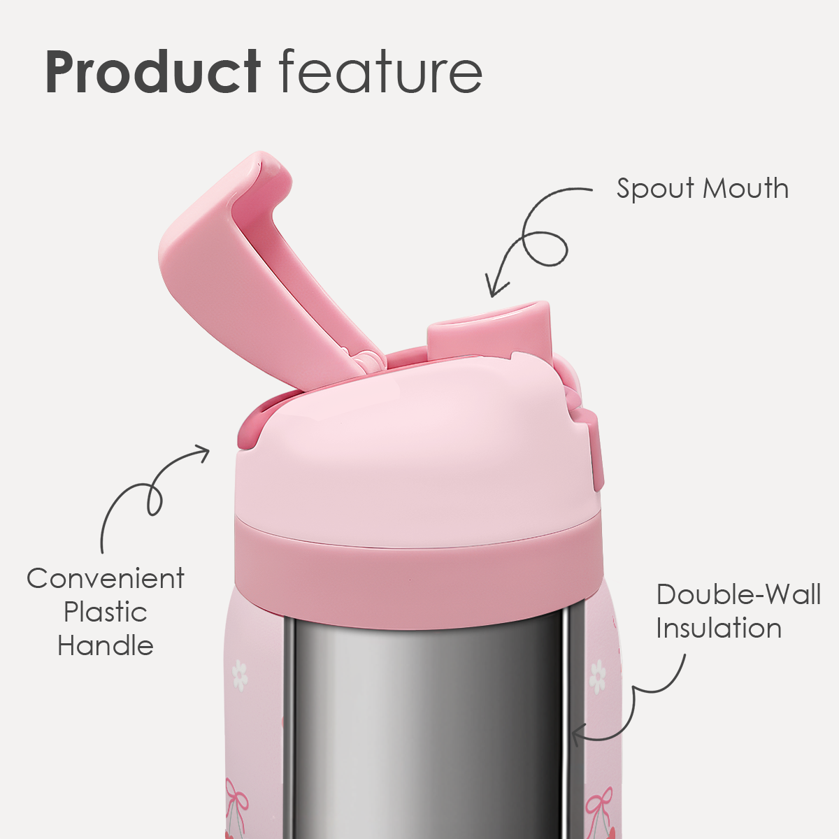 Pink Cherry VividPop | Push-button Lid Water Bottle 32oz