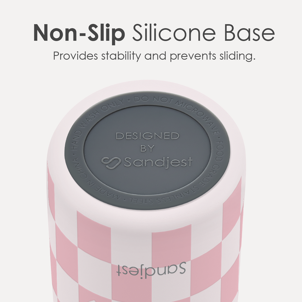 Pink Checker VividPop | Push-button Lid Water Bottle 32oz