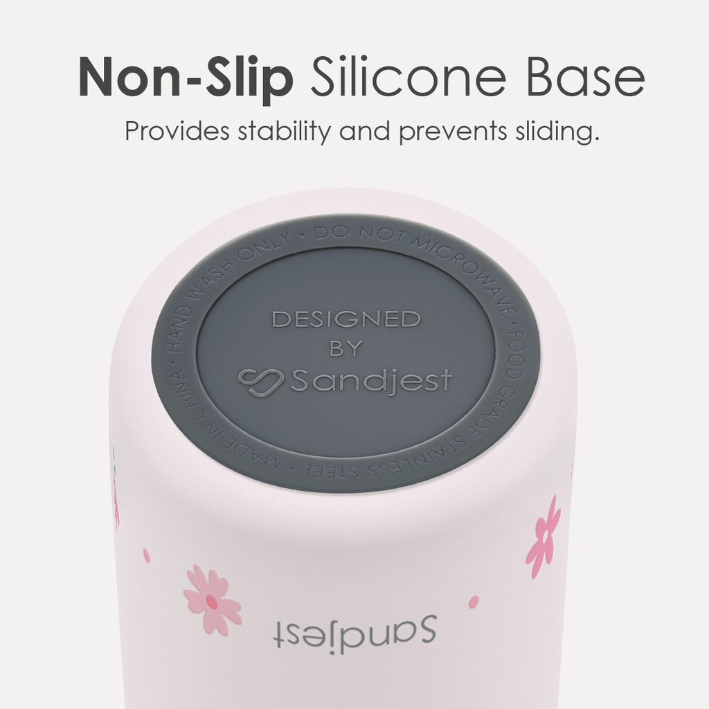 Pink Floral VividPop | Push-button Lid Water Bottle 32oz