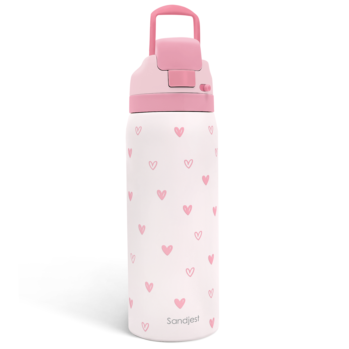 Pink Heart VividPop | Push-button Lid Water Bottle 32oz